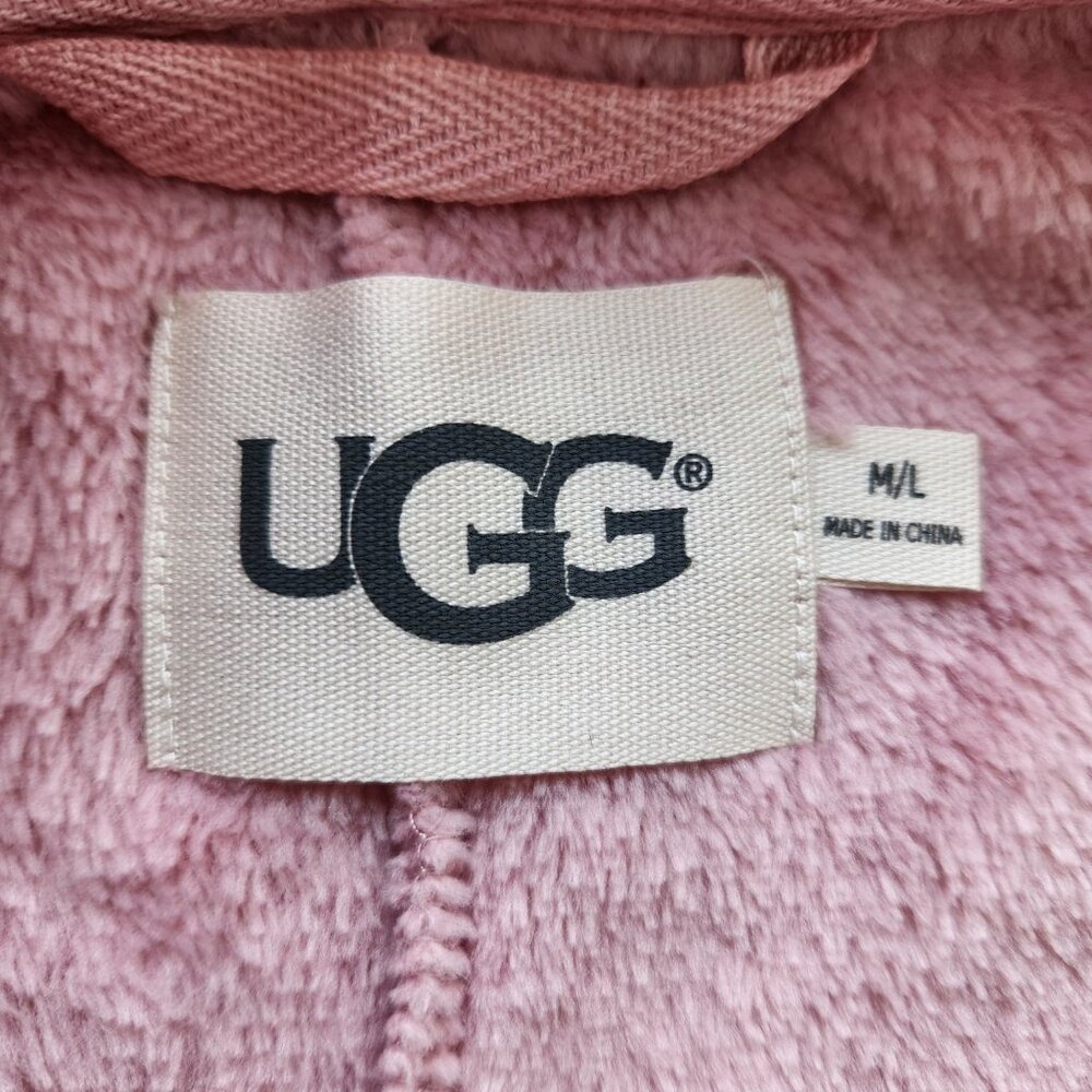 UGG Hooded Dusty Pink Plush Sleeveless Vest Hoodie Soft Comfy Cozy Pastel Cute - Picture 6 of 9